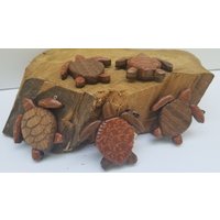 Meeresschildkröte Handgemachte Holz Intersia Magnet Ornament Schildkröte Schnitzerei Weihnachtsbaum Deko von AMWoodandCraft