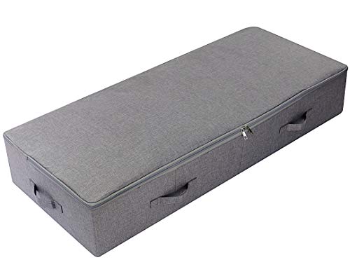 Amonsen AMX 100 * 43 * 18cm Unterbettschuhe Aufbewahrungsorganisator Behälter mit Deckel, staubdicht und atmungsaktiv, haltbare Kunststoffplatte in Schachteln, Dunkelgrau von Amonsen