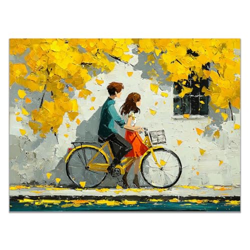 AMXBZC Abstraktes Nature Leinwand Bilder Kunstdrucke Graffiti Herbstlandschaft Pflanze Wandbild - für Badezimmer Küche Wohnzimmer Wanddekoration(Gelb)-80x120cm Ungerahmt von AMXBZC