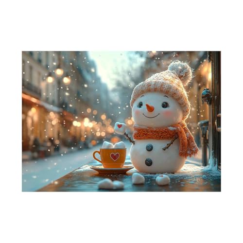 AMXBZC Abstraktes Nature Leinwand Bilder Kunstdrucke Niedliche Schneemannbilder im Winter Pflanze Wandbild - für Badezimmer Küche Wohnzimmer Wanddekoration(Orange)-20x30cm Ungerahmt von AMXBZC