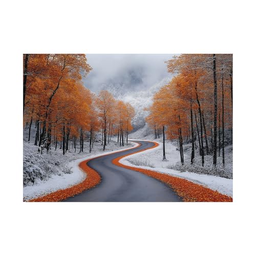AMXBZC Abstraktes Nature Leinwand Bilder Kunstdrucke Wald Natur Winter Bilder Pflanze Wandbild - für Badezimmer Küche Wohnzimmer Wanddekoration(Orange)-30x40cm Ungerahmt von AMXBZC