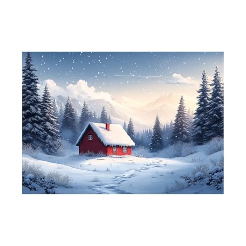 AMXBZC Abstraktes Nature Leinwand Bilder Kunstdrucke Wald-Winterlandschaft Pflanze Wandbild - für Badezimmer Küche Wohnzimmer Wanddekoration(weiß)-50x70cm Ungerahmt von AMXBZC