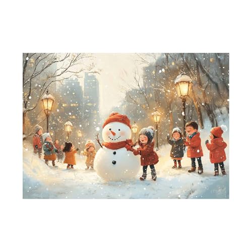 AMXBZC Abstraktes Nature Leinwand Bilder Kunstdrucke Winter Nacht Szenerie Schneemann Wandbild Kunstdruck -Wohnzimmer Deko Kunst- Modern für Büro Wanddeko(rot)-50x70cm Ungerahmt von AMXBZC