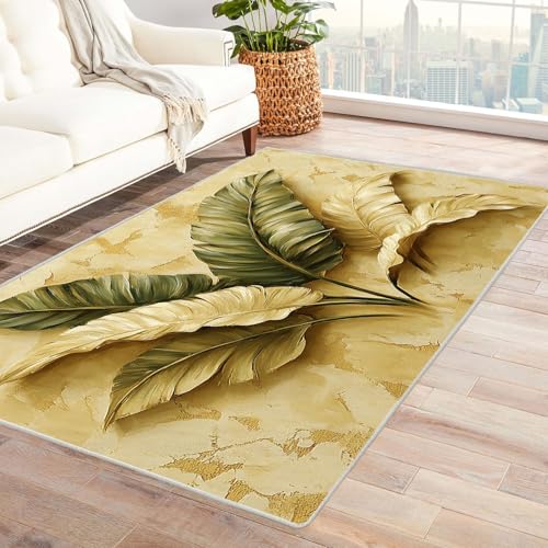 AMXBZC Moderne Design Weich Robuster Teppich Abstraktes geometrisches Muster Waschbar ideal für Wohnzimmer, Esszimmer und Außenbereich, In- und Outdoor, Vintage-Optik(beige)-60x90cm von AMXBZC