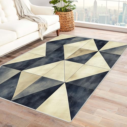 AMXBZC Moderne Design Weich Robuster Teppich Geometrisches Retro-Muster Waschbar ideal für Wohnzimmer, Esszimmer und Außenbereich, In- und Outdoor, Vintage-Optik(grau)-240x300cm von AMXBZC
