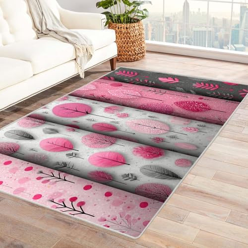 AMXBZC Moderne Design Weich Robuster Teppich Niedlicher Mädchenzimmerteppich Waschbar ideal für Wohnzimmer, Esszimmer und Außenbereich, In- und Outdoor, Vintage-Optik(lila)-180x270cm von AMXBZC
