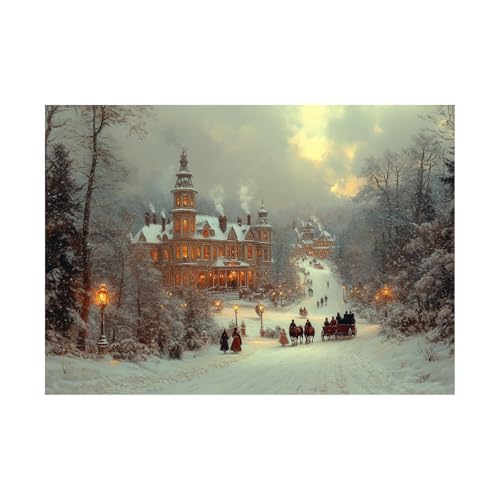 AMXBZC Moderne Leinwand Bilder Vintage Winter Stadt Poster Nature Pflanze Drucke -Büro Küche - Badezimmer Kunstdrucke Wandbilder Wohnzimmer Gemälde(Beige)-80x120cm Ungerahmt von AMXBZC