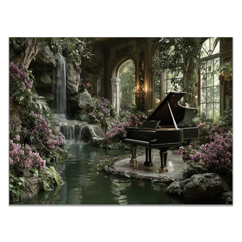 AMXBZC Moderne Leinwand Bilder Waldmusik Blumen Nature Pflanze Drucke -Büro Küche - Badezimmer Kunstdrucke Wandbilder Wohnzimmer Gemälde(lila)-60x90cm Ungerahmt von AMXBZC