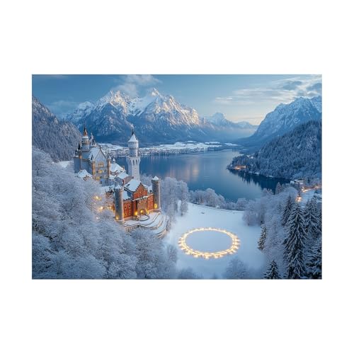 AMXBZC Moderne Leinwand Bilder Winternacht Szenerie Poster Nature Pflanze Drucke -Büro Küche - Badezimmer Kunstdrucke Wandbilder Wohnzimmer Gemälde(blau)-80x120cm Ungerahmt von AMXBZC