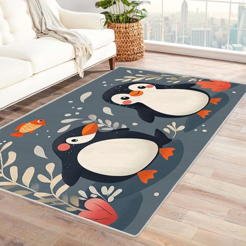 AMXBZC Moderner Kurzflor Teppich Wohnzimmer rutschfest, Waschbar Niedliche Tiermuster Schlafzimmer abstraktes Muster, für Esszimmer Foyer Boho Carpet(Grau 15)-240x300cm von AMXBZC