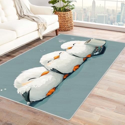 AMXBZC Moderner Kurzflor Teppich Wohnzimmer rutschfest, Waschbar Niedliches Tier Jungen Mädchen Zimmer Schlafzimmer abstraktes Muster, für Esszimmer Foyer Boho Carpet(Weiß 25)-60x90cm von AMXBZC