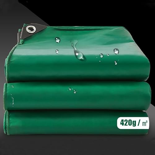 AMXFS Abdeckplane Plane mit Ösen Gewebeplane 420g/m² grün 1x2.5m PVC Enthält hochfestes Nylongarn Wasserdicht reißfest Schutzplane Bootsplane Holzplane für Pool Gartenmöbel Trampolin AMXFS Abdeckplane Plane mit Ösen Gewebeplane 420g/m² grün 1x2.5m PVC Enthält hochfestes Nylongarn Wasserdicht reißfest Schutzplane Bootsplane Holzplane für Pool Gartenmöbel Trampolin von AMXFS
