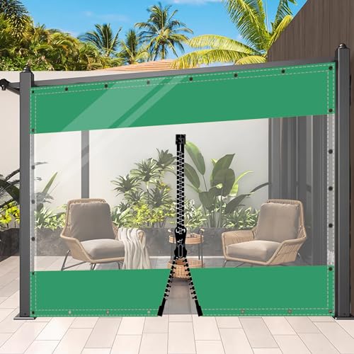 AMXFS Plane Abdeckplane Transparent mit ösen Wasserdicht 0.55mm Zeltplane aus PVC 530g/m² Wetterfeste Gewebeplane Regenplane Regenschutzplane für Pavillon, Balkon, Balkonmöbel, Gartenmöbel 2x2m von AMXFS