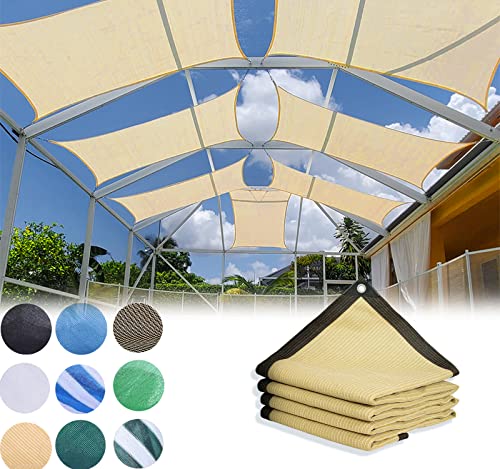 Sonnensegel UV-Schutz Schattierungsnetz mit Ösen 1x1m -Cremefarben Sonnenschutz Schattennetz mit 95% Schattierwirkung aus HDPE bauzaunplane Windschutznetz für Balkon Garten von AMXFS