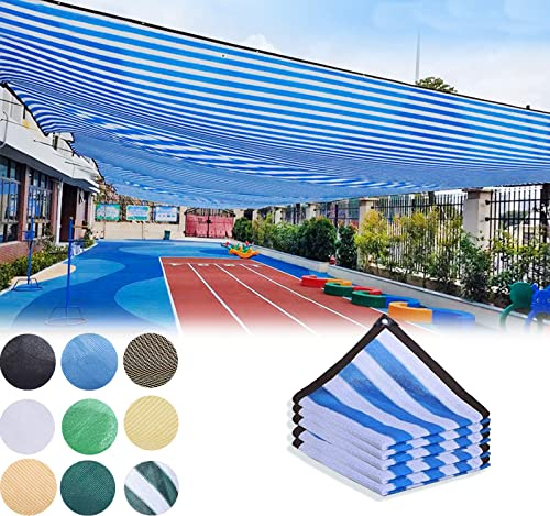 Sonnensegel UV-Schutz Schattierungsnetz mit Ösen 1x1m -Streifen A Sonnenschutz Schattennetz mit 95% Schattierwirkung aus HDPE bauzaunplane Windschutznetz für Balkon Garten von AMXFS
