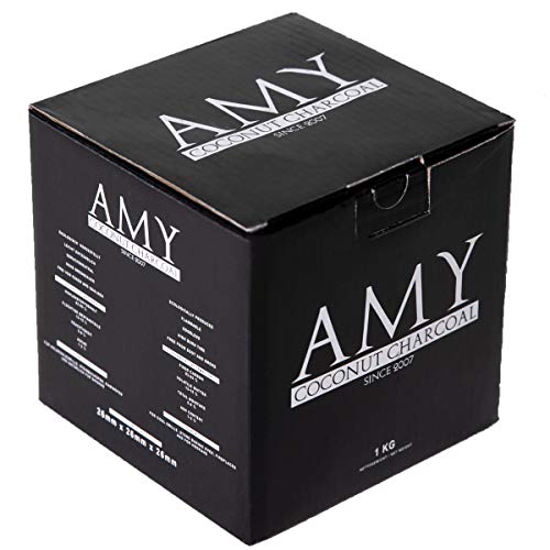 Amy Shisha Kohle C26 | 1 KG | Naturkohle für Wasserpfeife Hookah Amy Deluxe Gold von Amy Deluxe