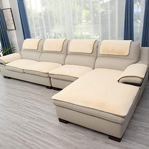 AMYDREAMSTORE Samt Sofa-Überwürfe Für L Shaped Couch,Shaggy Teppich,1 Stück Plüsch Warm Schonbezug Sofabezug Für Ledersofa,Winter Plüsch rutschfeste Dick Sofa-Protektor von AMYDREAMSTORE