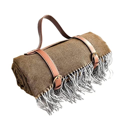 AMYSTY Picknickdecke Strandmatte Retro-Picknick-Stranddecke, Weiche Und Bequeme Picknickmatte, Geeignet for Outdoor-Camping-Strandpartys Stranddecke für Campen(Black) von AMYSTY