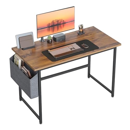 AMYSTY Schreibtisch aus Holz, Computertisch mit Aufbewahrungstasche, Metallrahmen, Büroschreibtisch, Heimschreibtisch, Arbeitszimmer, moderner einfacher Laptoptisch, Laptoptisch, Büro AMYSTY Schreibtisch aus Holz, Computertisch mit Aufbewahrungstasche, Metallrahmen, Büroschreibtisch, Heimschreibtisch, Arbeitszimmer, moderner einfacher Laptoptisch, Laptoptisch, Büro von AMYSTY