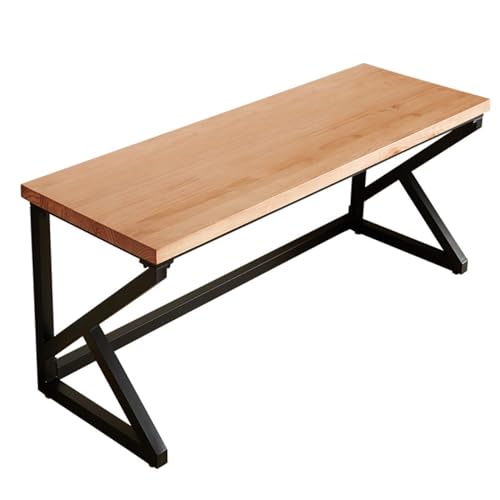 AMYSTY Schreibtisch aus Massivholz, Computertisch mit Metallbeinen, moderner Schreibtisch, Heimbüro, Schreibtisch, Arbeitszimmer, Arbeitsplatz, Laptoptisch, Büro (A,120 x 60 x 75 cm) von AMYSTY