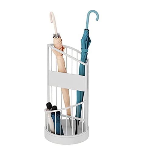 Regenschirmhalter Schirmständer Schirmhalter 2 Ebenen Metallschirmständer Eingangsbereich Regenschirmeimer Regenschirm Lagerregal for Familienunternehmen Hotelbüro Regenschirmständer ( Color : Bianco von AMYSTY