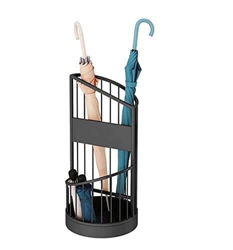 Regenschirmhalter Schirmständer Schirmhalter 2 Ebenen Metallschirmständer Eingangsbereich Regenschirmeimer Regenschirm Lagerregal for Familienunternehmen Hotelbüro Regenschirmständer ( Color : Black , von AMYSTY