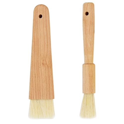 2Pcs Multifunktionale Lebensmittel Pinsel Praktische Öl Pinsel Holz Backen Kochen Basting Pinsel zum Backen Basting Pinsel BBQ Bürsten Küche Grill Zubehör von AMYXIYUAN