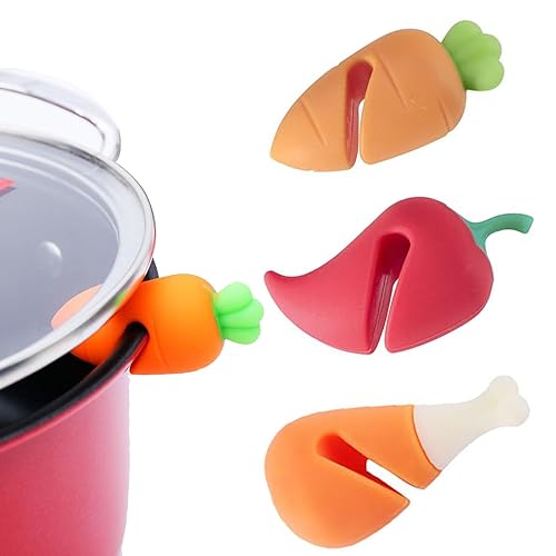 3Pcs Kitchen Gadgets Spill Proof Lid Lifters Spill Stopper Anti-spill Lid Lifter Cartoon Animal Lid Lifters Spill Proof Lid for Soup Pot Kitchen Cooking Helper von AMYXIYUAN