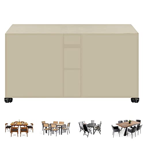 AMZBAI Abdeckplane für Gartenmöbel 87x87x77cm Abdeckhaube Schutzhülle Abdeckplane, Abdeckhaube Rechteckig Alle Größen Rechteckige Schutzhülle für Gartenmöbel Sofa Staubdicht Outdoor, Beige von AMZBAI