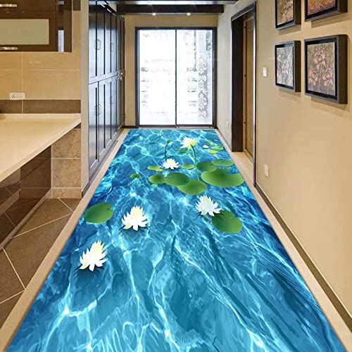AMZBAI Teppich Carpet 80x400cm Waschbar, Nicht verblasst Tepiche für Wohnzimmer Waschbar LängeAnpassbare für Flur/Büro/Schlafzimmer/Küche/Wohnzimmer, W von AMZBAI