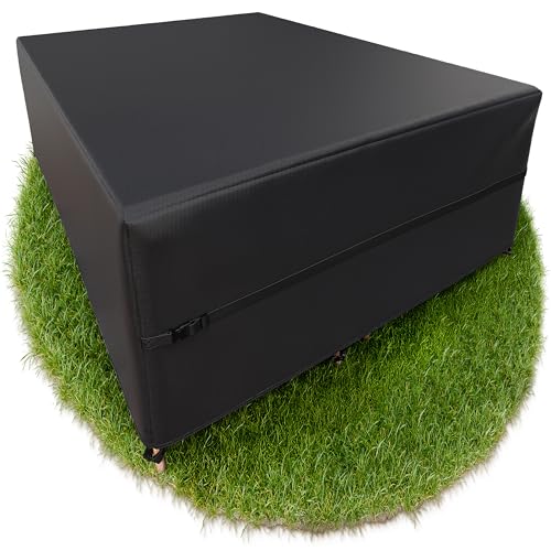 AMZBBQ® Premium Gartenmöbel Abdeckung – 180 x 120 x 74 cm – 100% wasserdichte Abdeckplane, Winterfeste Abdeckhaube für Gartentisch & Stühle, Wetterfeste & UV-beständige Schutzhülle, reißfeste Plane von AMZBBQ