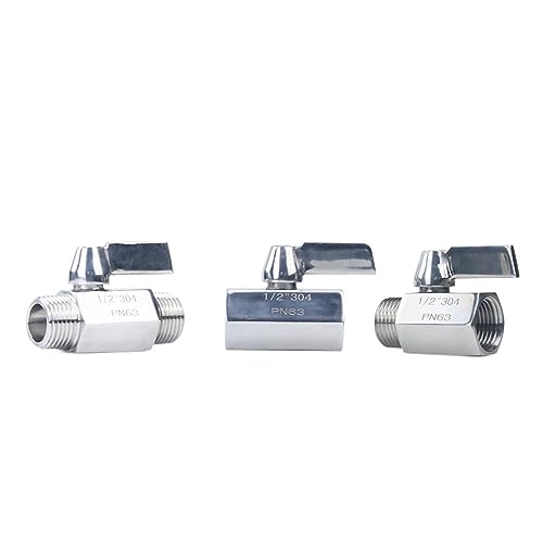 AMZBNEIDI Anschlussadapter aus Messing und Edelstahl, 1" G Innengewinde, Edelstahl 304 Mini-Kugelhahn DN15/DN20/DN25 for Wasser, Öl, Säure, 2-Wege(2 Pcsmale to Male,0.75 Inch) von AMZBNEIDI