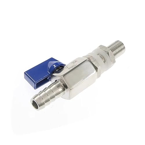 AMZBNEIDI Anschlussadapter aus Messing und Edelstahl, Schlauchtülle auf Außengewinde 304 Edelstahl-Kugelhahn-Adapter for Wassertank-Adapter-Anschluss(Blue Handle,BSP1I4 Male12mm) von AMZBNEIDI