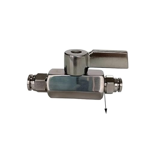 AMZBNEIDI Anschlussadapter aus Messing und Edelstahl, Schnellsteckverbindung aus Edelstahl 304, Zwei-Wege-Kugelhahn-Adapter-Anschluss(Bsp1i4,12mm12mm) von AMZBNEIDI