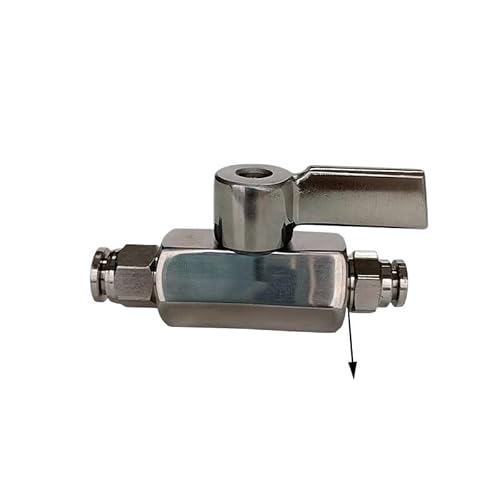 AMZBNEIDI Anschlussadapter aus Messing und Edelstahl, Schnellsteckverbindung aus Edelstahl 304, Zwei-Wege-Kugelhahn-Adapter-Anschluss(Bsp1i8,8mm8mm) von AMZBNEIDI