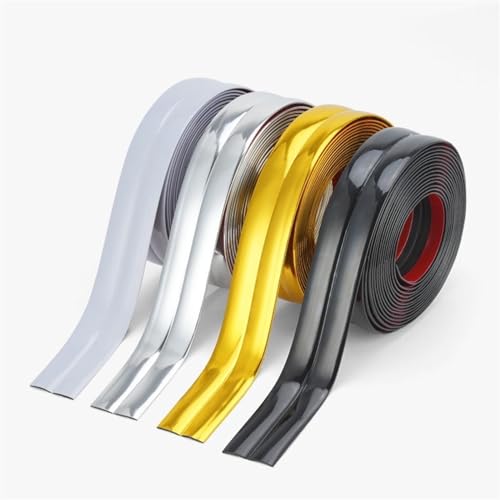 AMZBNEIDI Flexible Laminatleisten, Selbstklebende Metallverkleidung, Wandverkleidung, Eckschutz, Mehrfarbig, mehrere Breiten, 5 m Länge, 2 mm Dicke(Black,3cm) von AMZBNEIDI