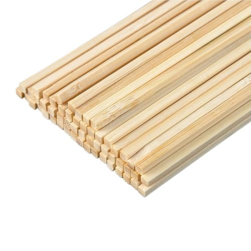 AMZBNEIDI Holzlatten, 50 Stück Holz unvollendet quadratisch Dübel Sticks 400 mm 2–3 x 2–3 mm DIY Handwerk Flugzeug Modell(400x3x3mm) von AMZBNEIDI