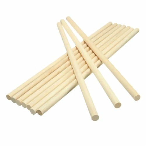 AMZBNEIDI Holzlatten, Holzdübelstangen Sticks DIY Handwerk Modellbau Packung mit 10 3-12mm(12mm) von AMZBNEIDI