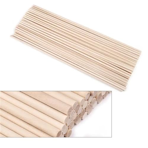 AMZBNEIDI Holzlatten, Holzstäbe, Basteldübel, Holz, 3 mm und 5 mm Durchmesser, 100–300 mm Länge, 300 Stück(3x200mm 50pcs) von AMZBNEIDI
