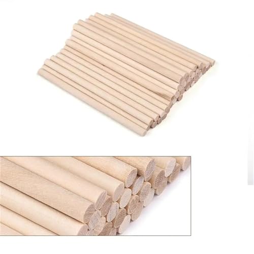 AMZBNEIDI Holzlatten, Holzstäbe, Basteldübel, Holz, 3 mm und 5 mm Durchmesser, 100–300 mm Länge, 300 Stück(5x100mm 50pcs) von AMZBNEIDI