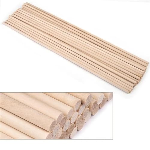 AMZBNEIDI Holzlatten, Holzstäbe, Basteldübel, Holz, 3 mm und 5 mm Durchmesser, 100–300 mm Länge, 300 Stück(5x300 mm 25pcs) von AMZBNEIDI