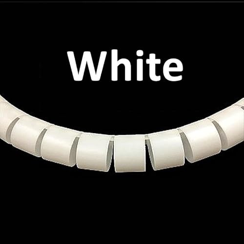AMZBNEIDI Spiralförmiges Kabelmanagement-Hülsensystem, 1 Meter Wicklung Kabel Abdeckung 8mm-30mm Linie Protector Rohr Schutz Rohr(White,20mm Inside Diameter) von AMZBNEIDI