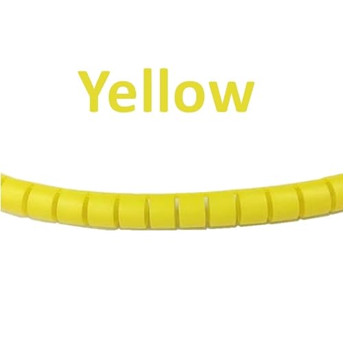 AMZBNEIDI Spiralförmiges Kabelmanagement-Hülsensystem, 1 Meter Wicklung Kabel Abdeckung 8mm-30mm Linie Protector Rohr Schutz Rohr(Yellow,25mm Inside Diameter) von AMZBNEIDI