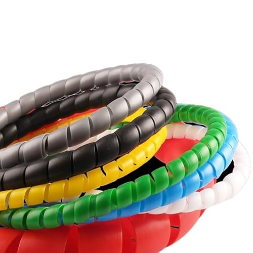 AMZBNEIDI Spiralförmiges Kabelmanagement-Hülsensystem, 2 Meter Kabel Spirale Wicklung Hülse 8mm-20mm Spirale Rohr Rohr Protector(Yellow,12mm Inside Diameter) von AMZBNEIDI