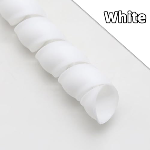 AMZBNEIDI Spiralförmiges Kabelmanagement-Hülsensystem, Flexibler Rohrschutz-Kabel-Organizer, 14 mm, 16 mm, 18 mm Innendurchmesser(White,ID 14mm 2 Meters) von AMZBNEIDI