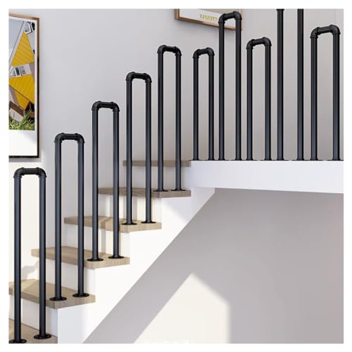 AMZBNEIDI U-förmiges Treppengeländer, U-förmiger Eisenhandlauf for Treppen, Dachbodeneingang, Schwarz(U 85 cm) von AMZBNEIDI