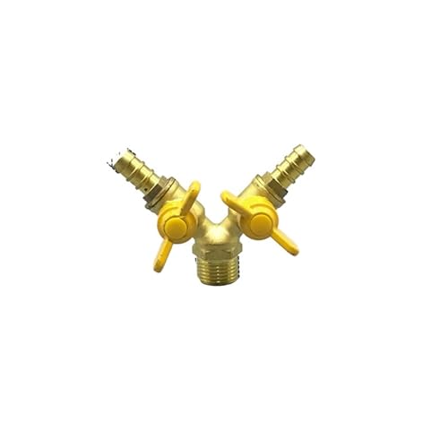 Anschlussadapter aus Messing und Edelstahl, 1 Stück 6 8 10 12 mm Schlauchtülle Y-Typ Dreifach-3-Wege-Messing-Stopp-Kugelhahn-Rohrverschraubungen Verbindungsadapter for Gas, Wasser, Öl, Luft(12mm Male) von AMZBNEIDI