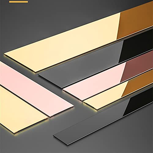 Flexible Laminatleisten, Selbstklebende Wandverkleidung aus Edelstahl 201, 8 Karat, spiegelnd, hell, 5 m, Breite 1–4 cm, Mehrfarbig(Black,5m(L) x1.5cm(W)) von AMZBNEIDI