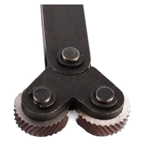 Stahl-Doppelrad-Rändelwerkzeug, Rändelwerkzeugsatz Drehmaschinen-Rändelwerkzeug, Einzelrad, Doppelrad, superhartes Material, 0,4–2,0 mm(Double Wheel,1.6mm) von AMZBNEIDI