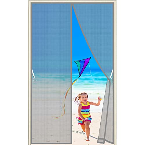 Fiberglas Magnet Fliegengitter Tür, 95x205cm, Anpassbare, Magnetvorhang Insektenschutz Balkontür Automatisches Schließen Fliegenvorhang für Balkontür Terrassentüren und Kellertür, Grau Fiberglas Magnet Fliegengitter Tür, 95x205cm, Anpassbare, Magnetvorhang Insektenschutz Balkontür Automatisches Schließen Fliegenvorhang für Balkontür Terrassentüren und Kellertür, Grau von AMZBSGD
